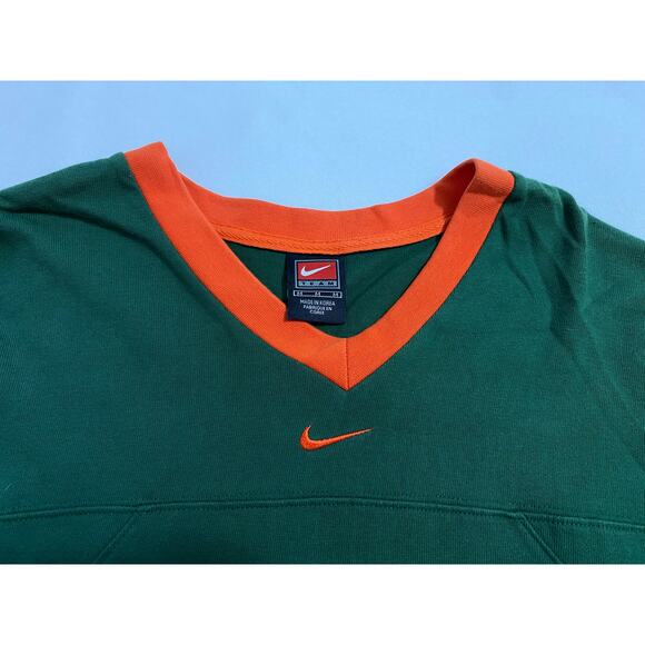 University of Miami Nike Football Jersey #5 Green/Orange Size Medium Vintage - Picture 10 of 10